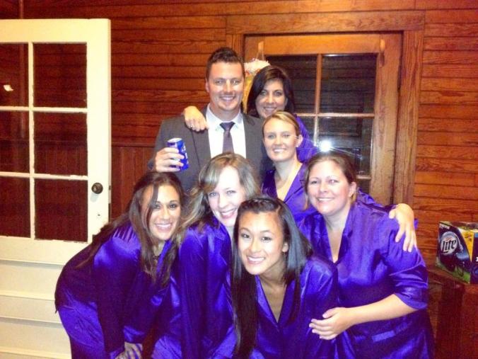 Ahh I love this pic. These are my bridesmaids in their VS satin PJs. Love it!