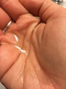 Almost looks like water. Has a thicker-than-water consistency 